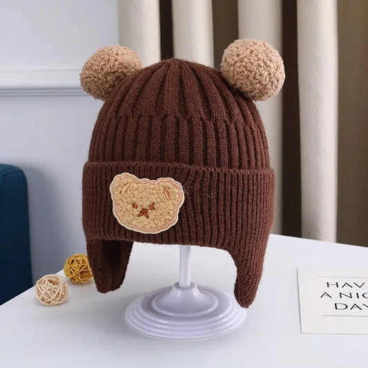 Cappello bambini con protezione orecchie con orsetto